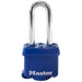 Master Lock 312D 1-9/16in (40mm) Wide Covered Laminated Steel Padlock with 2in (51mm) Shackle; Blue-Keyed-Master Lock-312DLH-LockPeople.com