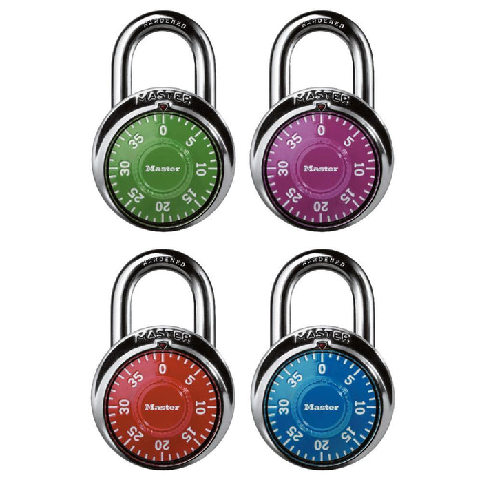 Master Lock 1505D Combination Dial Padlock; Assorted Colors 1-7/8in (48mm) Wide-Combination-Master Lock-1505D-LockPeople.com