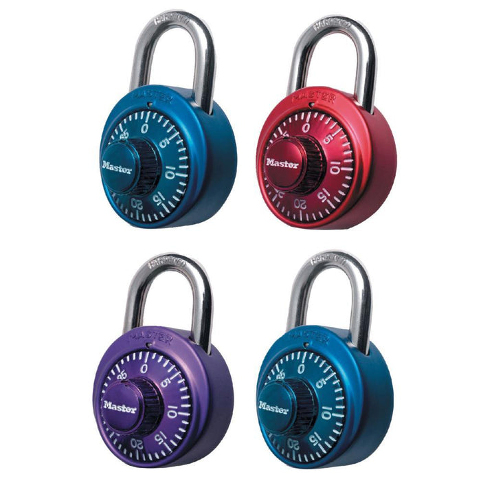 Master Lock 1530DCM Combination Dial Padlock with Aluminum Cover; Assorted Colors 1-7/8in (48mm) Wide-Combination-Master Lock-1530DCM-LockPeople.com