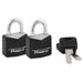 Master Lock 121T Covered Solid Body Padlock; 2 Pack 3/4in (19mm) Wide-Keyed-Master Lock-121T-LockPeople.com