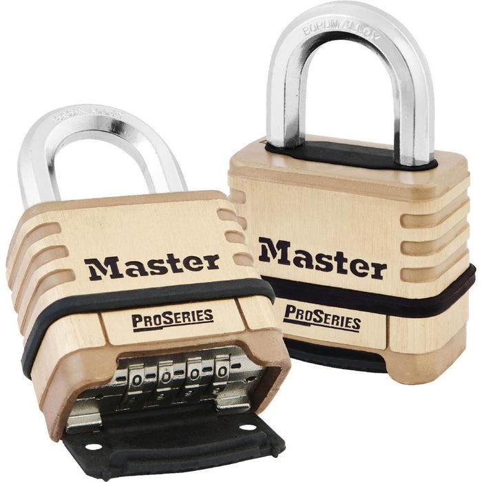 Master Lock 1175D ProSeries® Brass Resettable Combination Padlock 2-1/4in (57mm) Wide-Combination-Master Lock-1175D-LockPeople.com