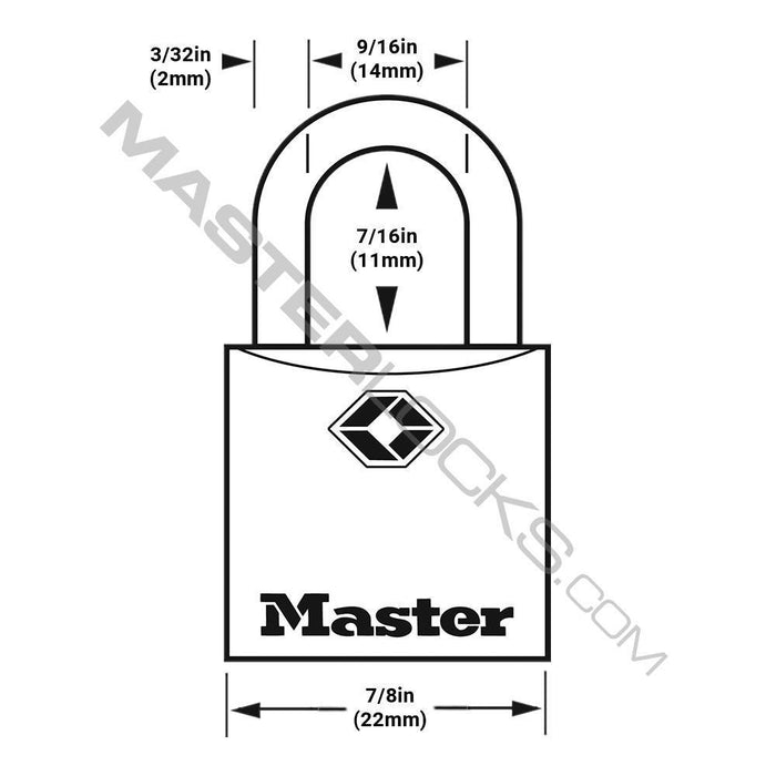 Master Lock 4683Q Solid Metal TSA-Accepted Luggage Lock; 4 Pack 7/8in (22mm) Wide-Keyed-Master Lock-4683Q-LockPeople.com