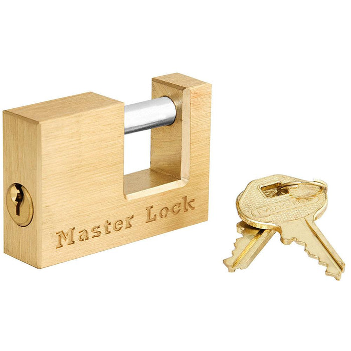 Master Lock 605DAT Solid Brass Coupler Latch Lock with Shackle 3/4in (19mm) Wide-Keyed-Master Lock-605DAT-LockPeople.com
