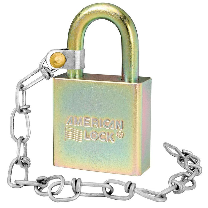 Master Lock A5200GLWN Government Padlock, with Chain and 1-1/8in (28mm) Tall Shackle NSN: 5340-01-588-1010-Keyed-masterlocks-A5200GLWN-LockPeople.com