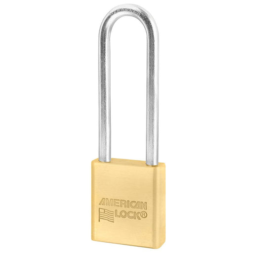 American Lock ASL42N 1-1/2in (38mm) Solid Brass BumpStop® Non-Rekeyable Government Padlock with 3in (76mm) Shackle-Keyed-American Lock-ASL42N-LockPeople.com