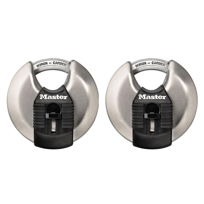Master Lock M40XTHC 2-3/4in (70mm) Wide Magnum® Stainless Steel Discus Padlock with Shrouded Shackle; 2 Pack-Master Lock-M40XTHC-LockPeople.com