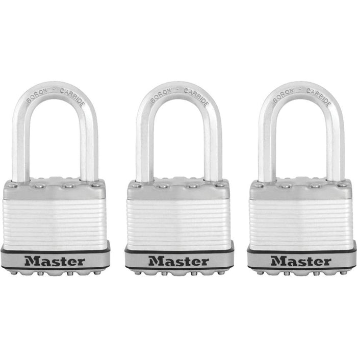 Master Lock M5XTRI 2in (51mm) Wide Magnum® Laminated Steel Padlock ; 3 Pack-Master Lock-M5XTRILF-LockPeople.com