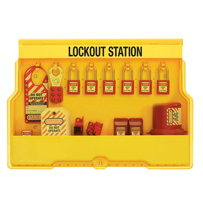 Master Lock S1850E410 Lockout Station, Electrical Focus, Zenex™ Thermoplastic Padlocks-Keyed-Master Lock-S1850E410-LockPeople.com