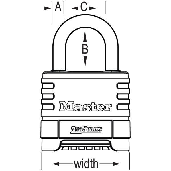 Master Lock 1175D ProSeries® Brass Resettable Combination Padlock 2-1/4in (57mm) Wide-Combination-Master Lock-1175D-LockPeople.com