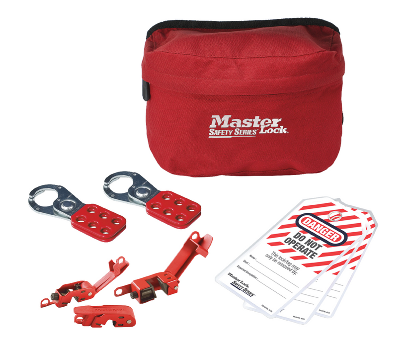 Master Lock S1010EBAS Lockout Pouch with Basic Electrical Device Assortment. Locks not Included.