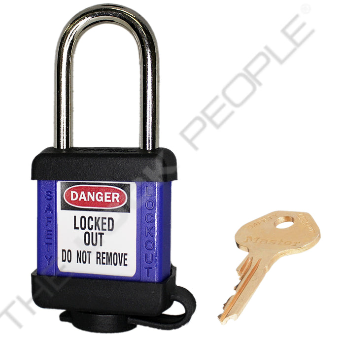 Master Lock 410COV Padlock with Plastic Cover 1-1/2in (38mm) wide-Master Lock-Keyed Different-1-1/2in-410BLUCOV-LockPeople.com