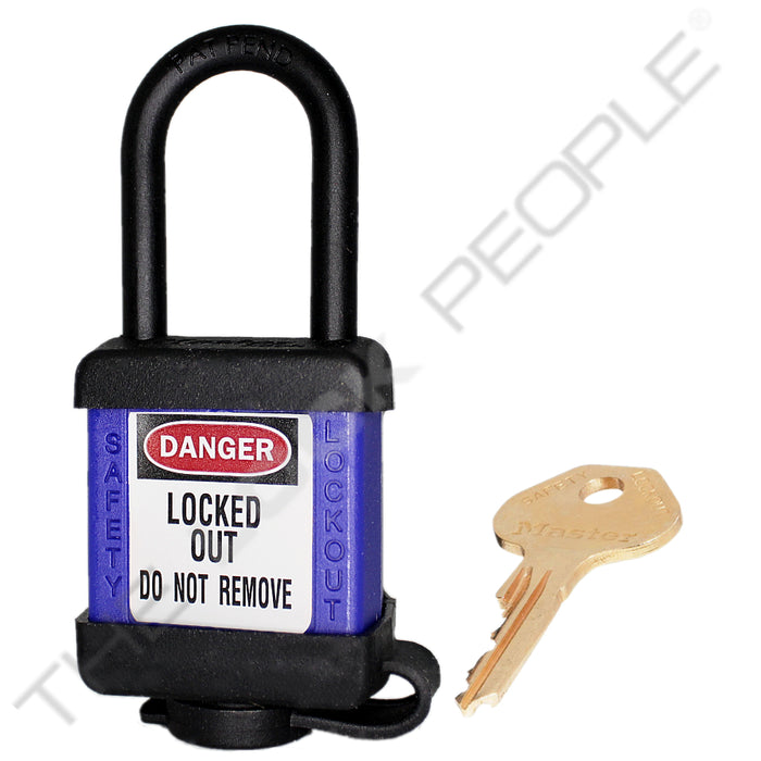 Master Lock 406COV Padlock with Plastic Cover 1-1/2in (38mm) wide-Master Lock-Keyed Different-Blue-406BLUCOV-LockPeople.com