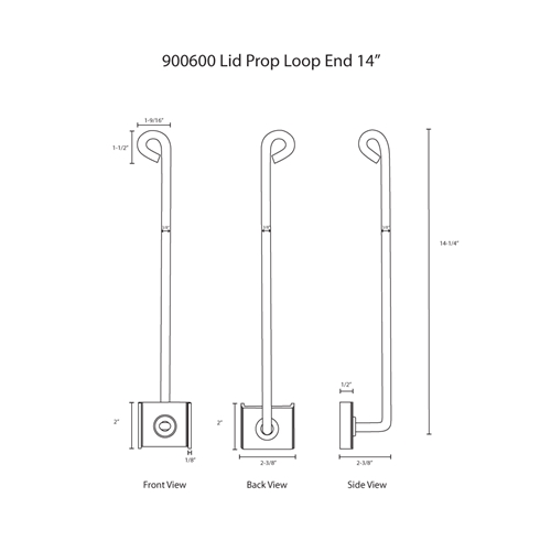 Hodge Products 900600 14" Lid Prop with Looped End-Hodge Products-900600-LockPeople.com