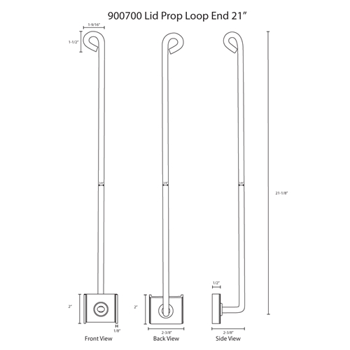 Hodge Products 900700 21" Lid Prop with Looped End-Hodge Products-900700-LockPeople.com